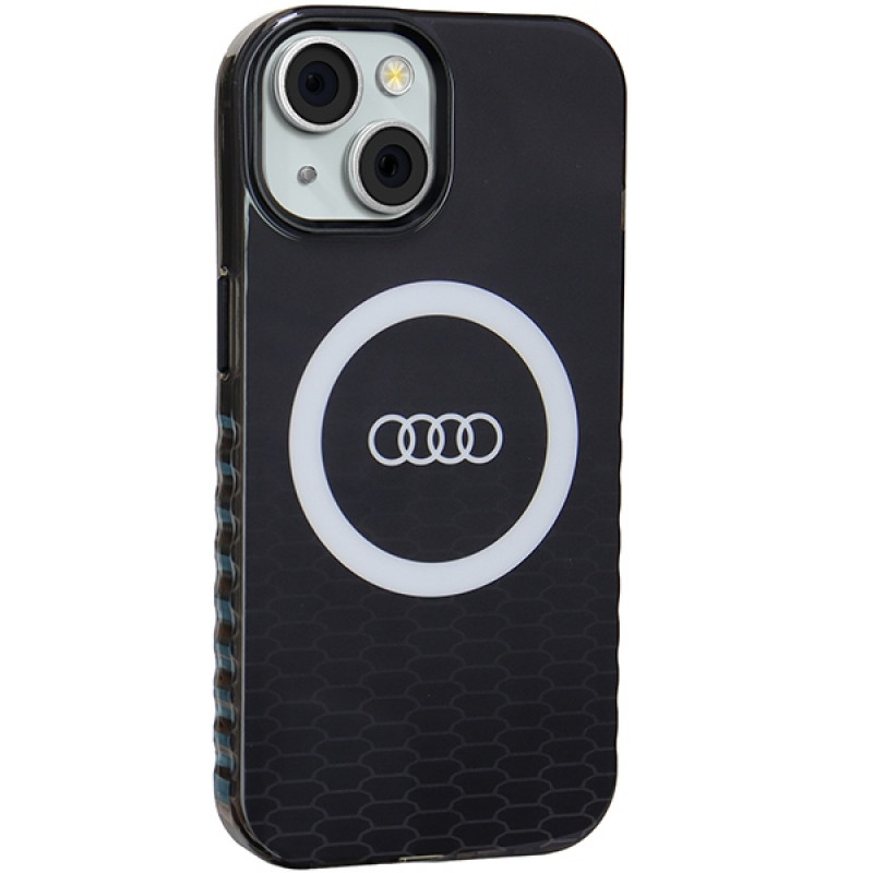 Θήκη Audi IML Big Logo MagSafe για iPhone 15 / 14 / 13, μαύρη (AUDI000075)