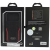 Θήκη Audi R8 Genuine Leather MagSafe από γνήσιο δέρμα για iPhone 18 Pro / 17 Pro, μαύρη και κόκκινη (AUDI000239)