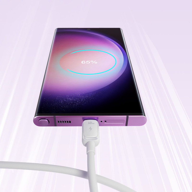 Καλώδιο Joyroom S-A14 Multi-Color Series USB-C - USB-C, 60 W, 480 Mbps, 1,2 μ., λευκό (S-CC100A141W)
