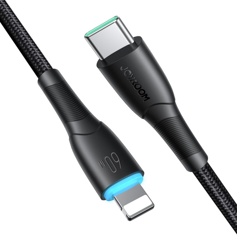 Joyroom Starry Series SA32-CC3 καλώδιο USB-C - USB-C, 60 W, 480 Mbps, 1 m, μαύρο