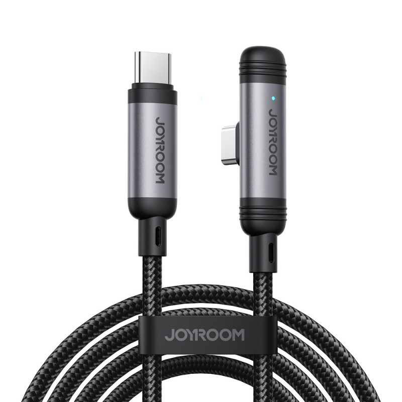 Joyroom EnjoyX Series S-A56 καλώδιο USB-C - USB-C 90°, 60 W, 480 Mbps, 1,2 m, μαύρο