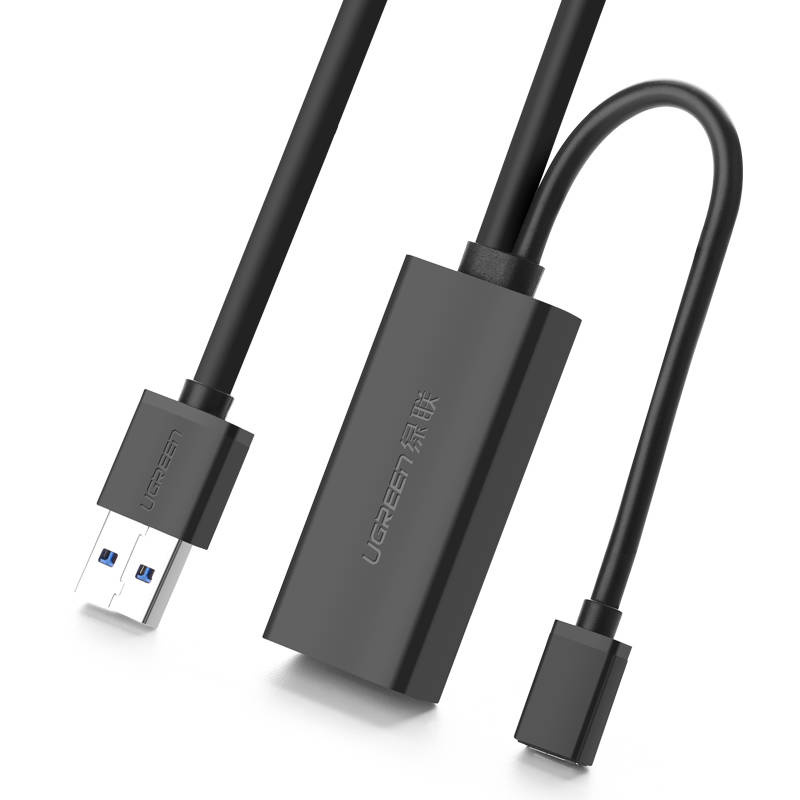 Καλώδιο επέκτασης UGREEN US175 USB 3.0 με θύρα τροφοδοσίας micro USB, 5 m, μαύρο