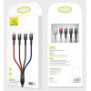 USAMS U26 SJ413USB01 (US-SJ413) πλεκτό καλώδιο νάιλον 4 σε 1, 3 m, 2 A (2x Lightning/microUSB/USB-C)