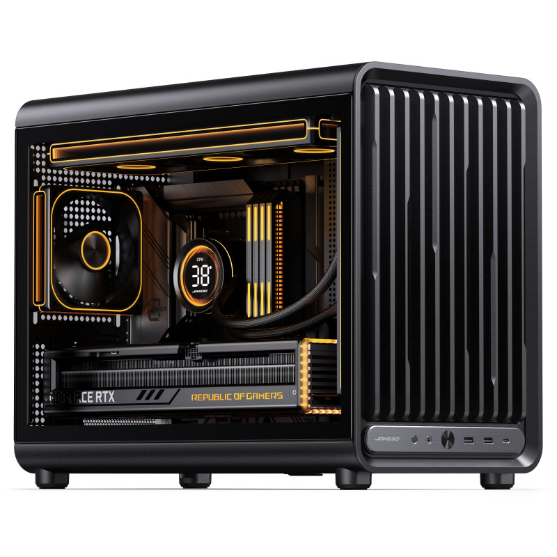 Jonsbo D33 STD κουτί υπολογιστή, μίνι κουτί, mATX, ψημένο γυαλί, μαύρο (D33 STD BLACK)
