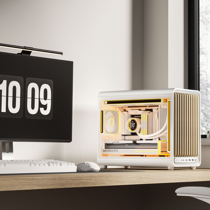Jonsbo D33 Wood κουτί υπολογιστή, μίνι κουτί, mATX, ψημένο γυαλί, λευκό, ξύλο (D33 WD/WHITE)