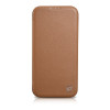 iCarer CE Premium Leather Folio Case μαγνητική θήκη βιβλίο για iPhone 14 Plus, MagSafe, καφέ (WMI14220715-BN)