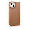 iCarer CE Premium Leather Folio Case μαγνητική θήκη βιβλίο για iPhone 14 Plus, MagSafe, καφέ (WMI14220715-BN)
