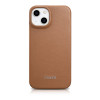 iCarer CE Premium Leather Folio Case μαγνητική θήκη βιβλίο για iPhone 14 Plus, MagSafe, καφέ (WMI14220715-BN)