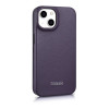 iCarer CE Premium Leather Folio Case μαγνητική θήκη βιβλίο για iPhone 14 Plus, MagSafe, σκούρο μωβ (WMI14220715-DP)