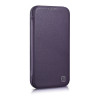 iCarer CE Premium Leather Folio Case μαγνητική θήκη βιβλίο για iPhone 14 Plus, MagSafe, σκούρο μωβ (WMI14220715-DP)