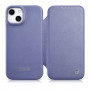 iCarer CE Premium Leather Folio Case δερμάτινη θήκη βιβλίο για Apple iPhone 14 Plus / 15 Plus, MagSafe, ανοιχτό μωβ (ICR413)
