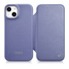iCarer CE Premium Leather Folio Case δερμάτινη θήκη βιβλίο για Apple iPhone 14 Plus / 15 Plus, MagSafe, ανοιχτό μωβ (ICR413)