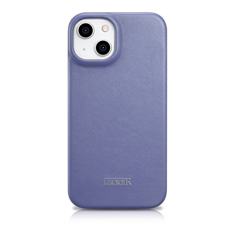 iCarer CE Premium Leather Folio Case δερμάτινη θήκη βιβλίο για Apple iPhone 14 Plus / 15 Plus, MagSafe, ανοιχτό μωβ (ICR413)