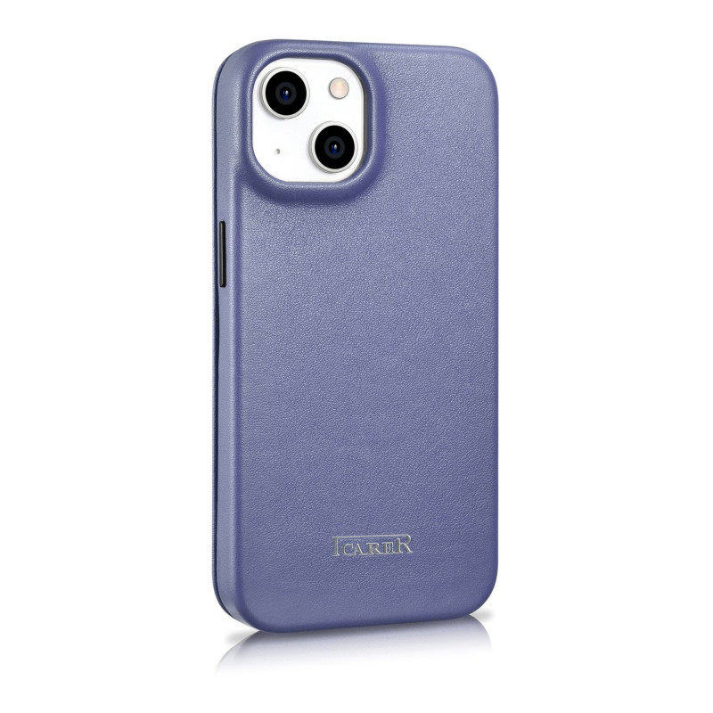iCarer CE Premium Leather Folio Case δερμάτινη θήκη βιβλίο για Apple iPhone 14 Plus / 15 Plus, MagSafe, ανοιχτό μωβ (ICR413)