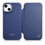 iCarer CE Premium Leather Folio Case μαγνητική θήκη βιβλίο για iPhone 14 Plus, MagSafe, μπλε (WMI14220715-BU)