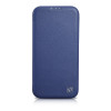 iCarer CE Premium Leather Folio Case μαγνητική θήκη βιβλίο για iPhone 14 Plus, MagSafe, μπλε (WMI14220715-BU)