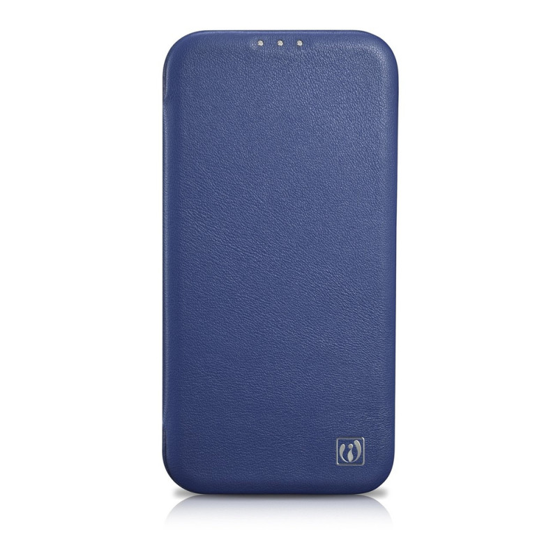 iCarer CE Premium Leather Folio Case μαγνητική θήκη βιβλίο για iPhone 14 Plus, MagSafe, μπλε (WMI14220715-BU)