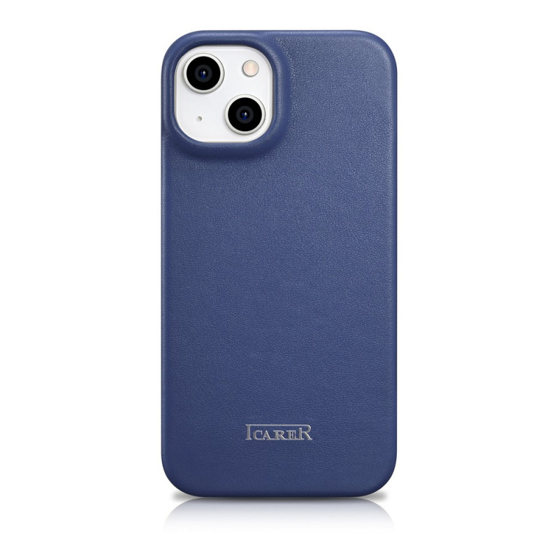 iCarer CE Premium Leather Folio Case μαγνητική θήκη βιβλίο για iPhone 14 Plus, MagSafe, μπλε (WMI14220715-BU)