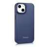 iCarer CE Premium Leather Folio Case μαγνητική θήκη βιβλίο για iPhone 14 Plus, MagSafe, μπλε (WMI14220715-BU)