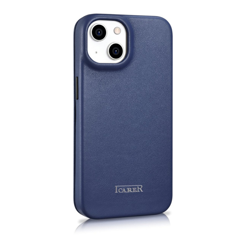 iCarer CE Premium Leather Folio Case μαγνητική θήκη βιβλίο για iPhone 14 Plus, MagSafe, μπλε (WMI14220715-BU)