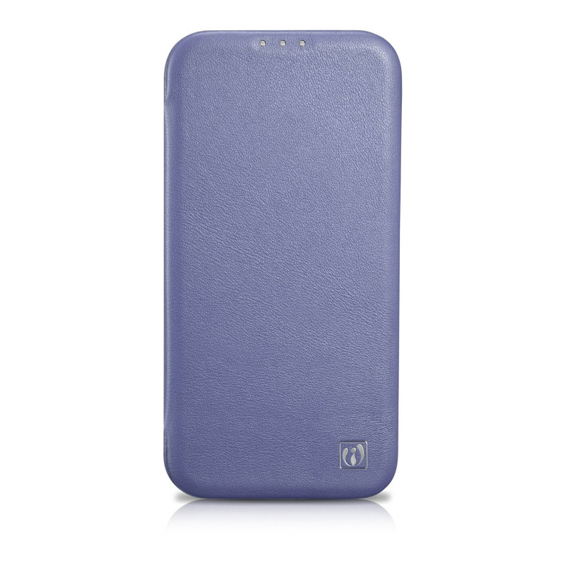iCarer CE Premium Leather Folio Case δερμάτινη θήκη βιβλίο για Apple iPhone 14 Pro Max, MagSafe, ανοιχτό μωβ (ICR419)