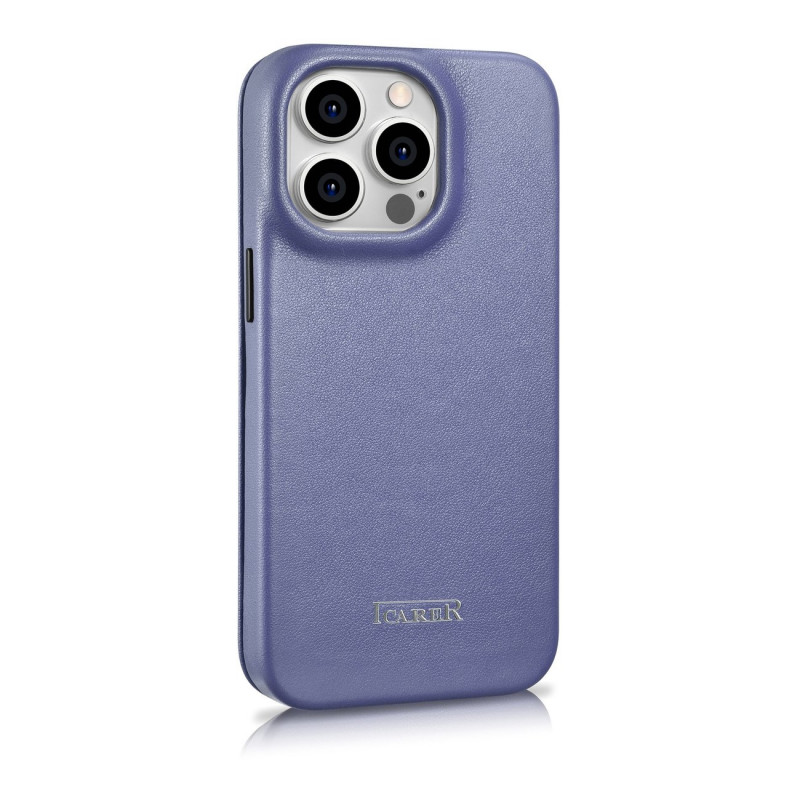 iCarer CE Premium Leather Folio Case δερμάτινη θήκη βιβλίο για Apple iPhone 14 Pro Max, MagSafe, ανοιχτό μωβ (ICR419)