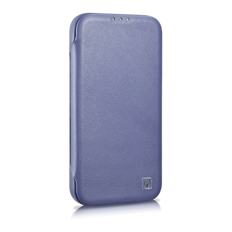 iCarer CE Premium Leather Folio Case δερμάτινη θήκη βιβλίο για Apple iPhone 14 Pro Max, MagSafe, ανοιχτό μωβ (ICR419)