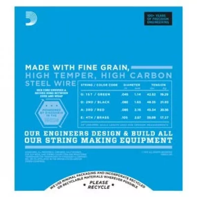 D'Addario EXL165 χορδές για μπάσο κιθάρα, Regular Light 45–105