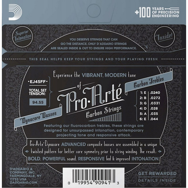 D'Addario EJ45FF Pro-Arté Carbon χορδές για κλασική κιθάρα