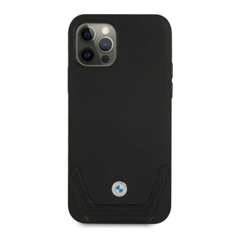 BMW BMHCP12LRSWPK Perforate δερμάτινη σκληρή θήκη για Apple iPhone 12 Pro Max, μαύρη