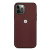 BMW BMHCP12MRSPPR Curve Perforate δερμάτινη σκληρή θήκη για Apple iPhone 12 / 12 Pro, κόκκινη