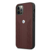 BMW BMHCP12LRSPPR Curve Perforate δερμάτινη σκληρή θήκη για Apple iPhone 12 Pro Max, κόκκινη