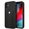 BMW BMHCP12SRSPPK Curve Perforate δερμάτινη σκληρή θήκη για Apple iPhone 12 mini, μαύρη