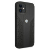 BMW BMHCP12SRSPPK Curve Perforate δερμάτινη σκληρή θήκη για Apple iPhone 12 mini, μαύρη