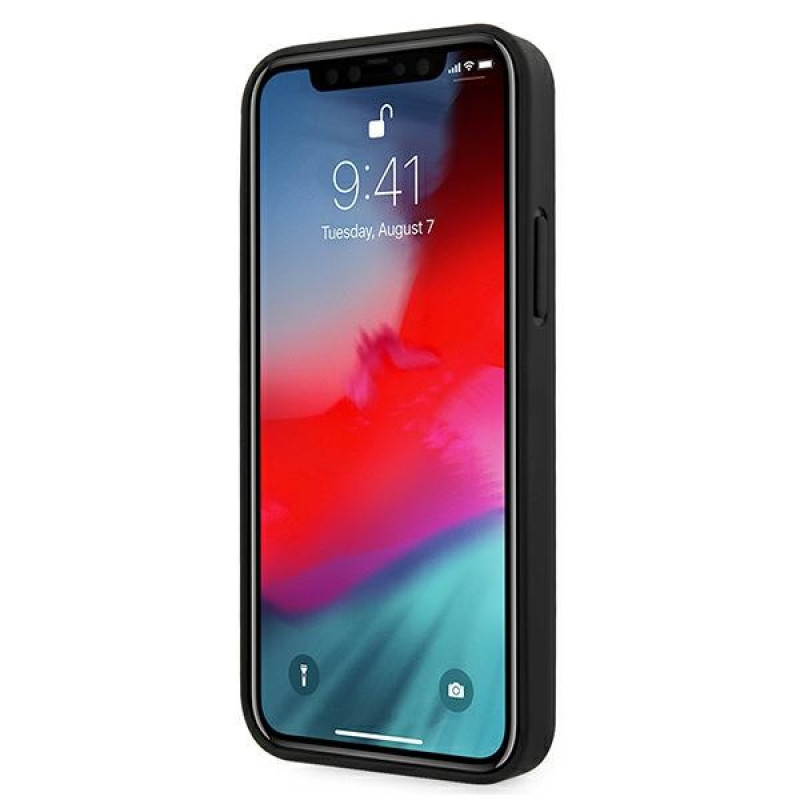 BMW BMHCP12SRSPPK Curve Perforate δερμάτινη σκληρή θήκη για Apple iPhone 12 mini, μαύρη