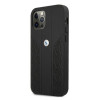 BMW BMHCP12MRSPPK Curve Perforate δερμάτινη σκληρή θήκη για Apple iPhone 12 / 12 Pro, μαύρη