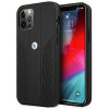 BMW BMHCP12LRSPPK Curve Perforate δερμάτινη σκληρή θήκη για Apple iPhone 12 Pro Max, μαύρη