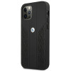 BMW BMHCP12LRSPPK Curve Perforate δερμάτινη σκληρή θήκη για Apple iPhone 12 Pro Max, μαύρη