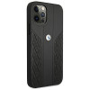 BMW BMHCP12LRSPPK Curve Perforate δερμάτινη σκληρή θήκη για Apple iPhone 12 Pro Max, μαύρη