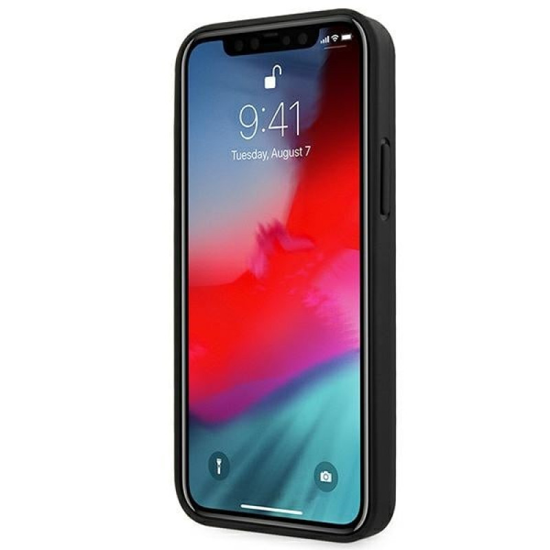BMW BMHCP12LRSPPK Curve Perforate δερμάτινη σκληρή θήκη για Apple iPhone 12 Pro Max, μαύρη