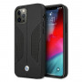 BMW BMHCP12MRSCSK Perforate Sides δερμάτινη σκληρή θήκη για Apple iPhone 12 / 12 Pro, μαύρη
