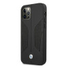 BMW BMHCP12MRSCSK Perforate Sides δερμάτινη σκληρή θήκη για Apple iPhone 12 / 12 Pro, μαύρη