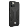 BMW BMHCP12MRSCSK Perforate Sides δερμάτινη σκληρή θήκη για Apple iPhone 12 / 12 Pro, μαύρη