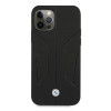 BMW BMHCP12LRSCSK Perforate Sides δερμάτινη σκληρή θήκη για Apple iPhone 12 Pro Max, μαύρη