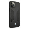 BMW BMHCP12LRSCSK Perforate Sides δερμάτινη σκληρή θήκη για Apple iPhone 12 Pro Max, μαύρη