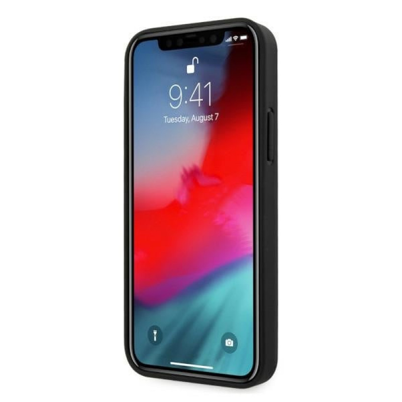 BMW BMHCP12LRSCSK Perforate Sides δερμάτινη σκληρή θήκη για Apple iPhone 12 Pro Max, μαύρη