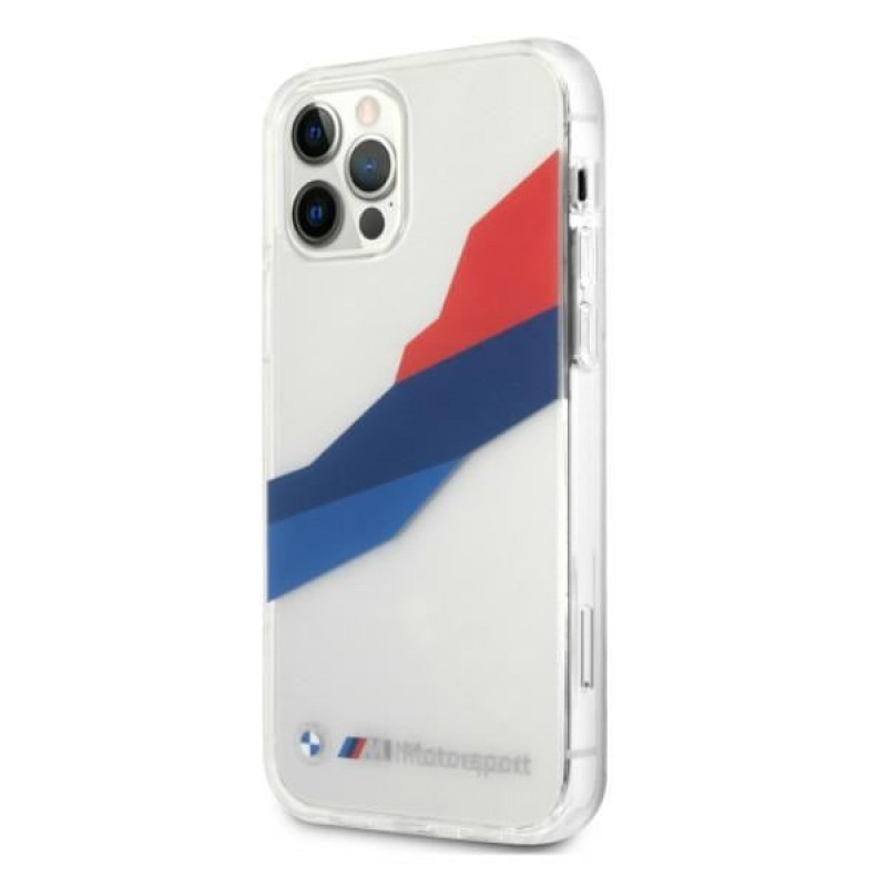 BMW BMHCP12LSKTGT Motorsport Tricolor σκληρή θήκη για Apple iPhone 12 Pro Max, διαφανής