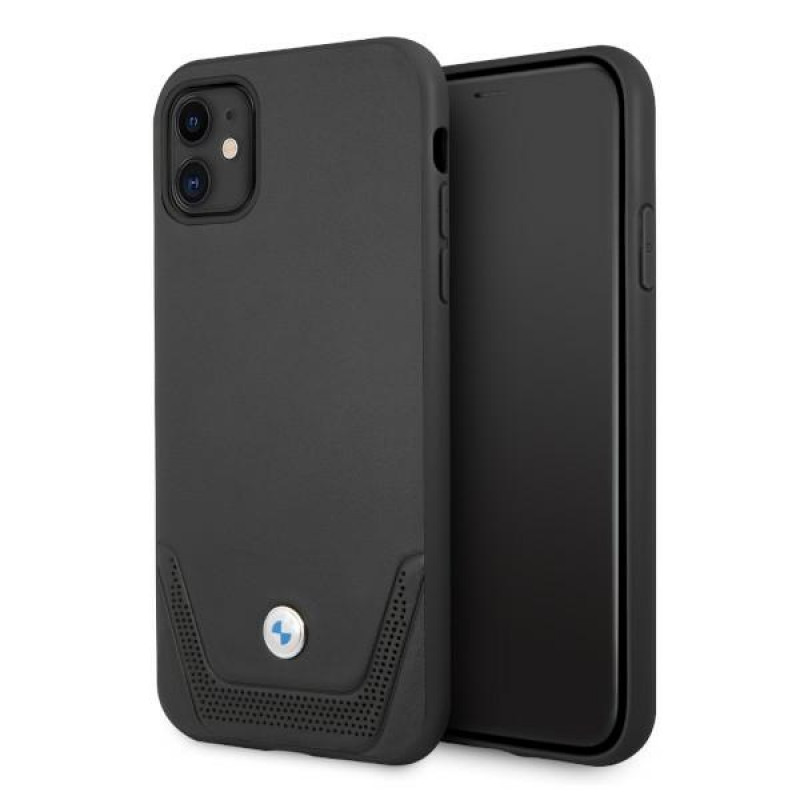 BMW BMHCN61RSWPK Leather Perforate σκληρή θήκη για Apple iPhone 11, μαύρη