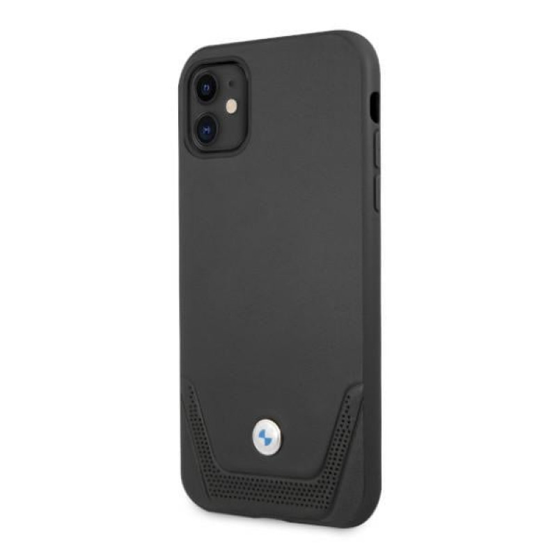 BMW BMHCN61RSWPK Leather Perforate σκληρή θήκη για Apple iPhone 11, μαύρη