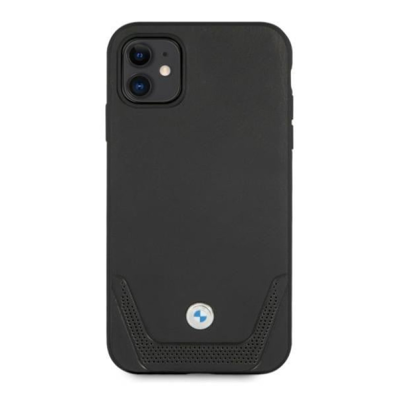 BMW BMHCN61RSWPK Leather Perforate σκληρή θήκη για Apple iPhone 11, μαύρη